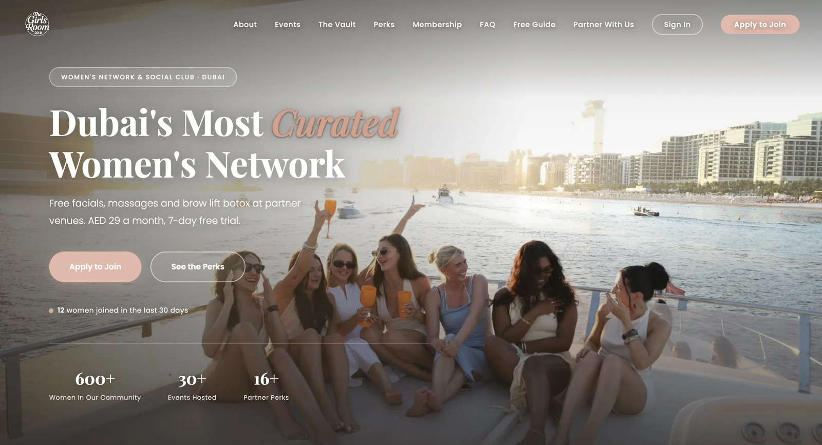 The Girls Room marketing site preview